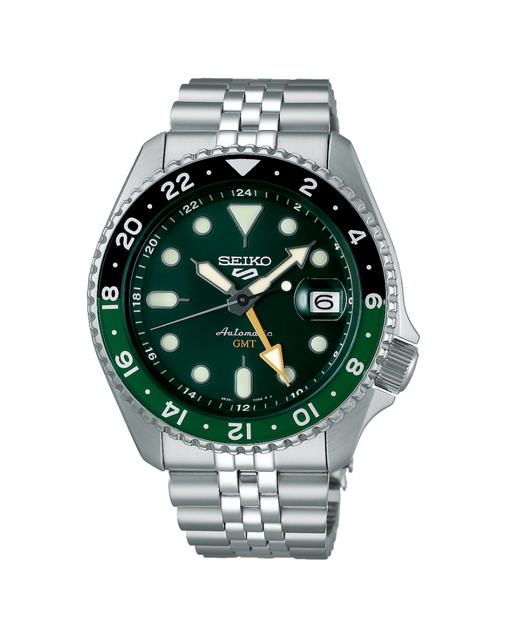 Seiko 5 Green Dial GMT Automatic Mens Watch - SSK035K1