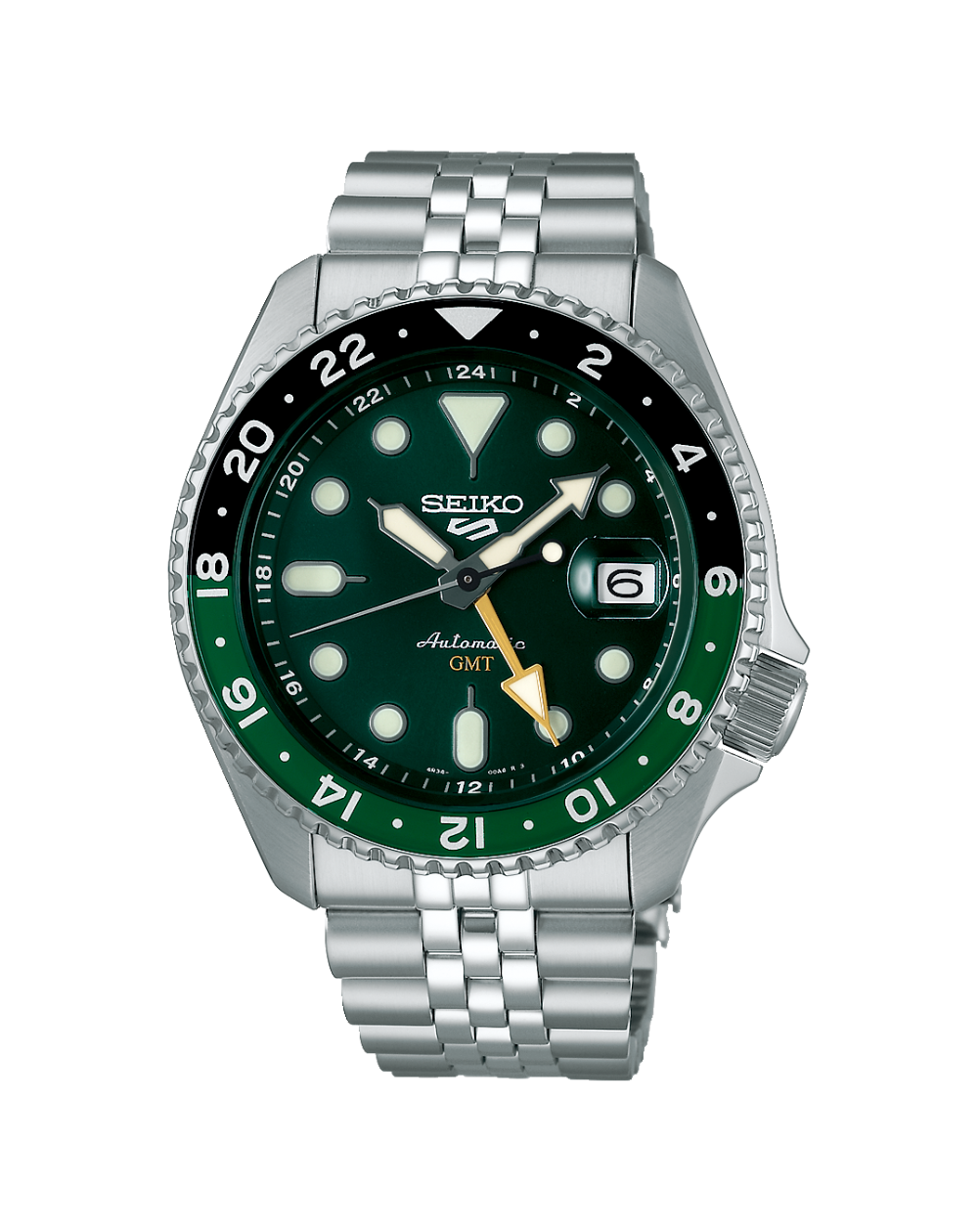 Seiko 5 Green Dial GMT Automatic Mens Watch - SSK035K1