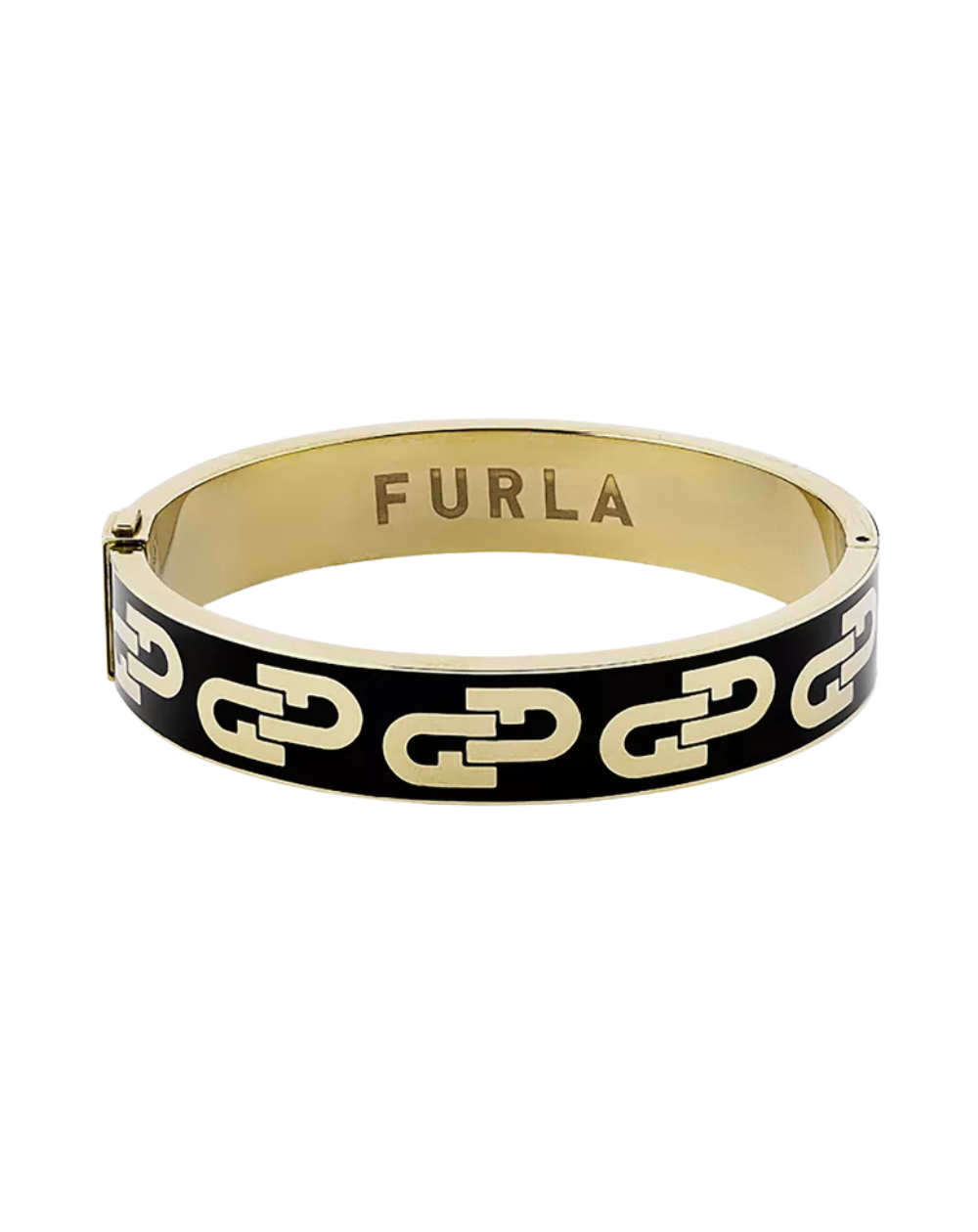 Furla Jewellery Black Enamel Gold Plated Bangle - FJ0124BTL