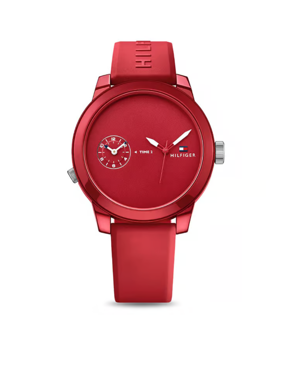 Tommy Hilfiger "Denim" Red Rubber Strap Men's Watch - TH1791323