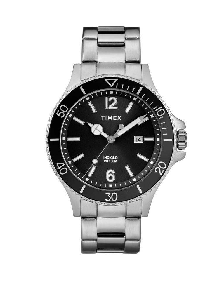 TimeX Habourside Black Dial Indiglo Men's Watch - TW2R64600