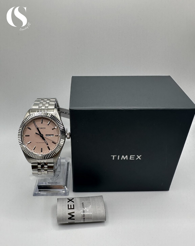 TimeX Salmon Dial Unisex Fluted Bezel Watch - TW2V17800