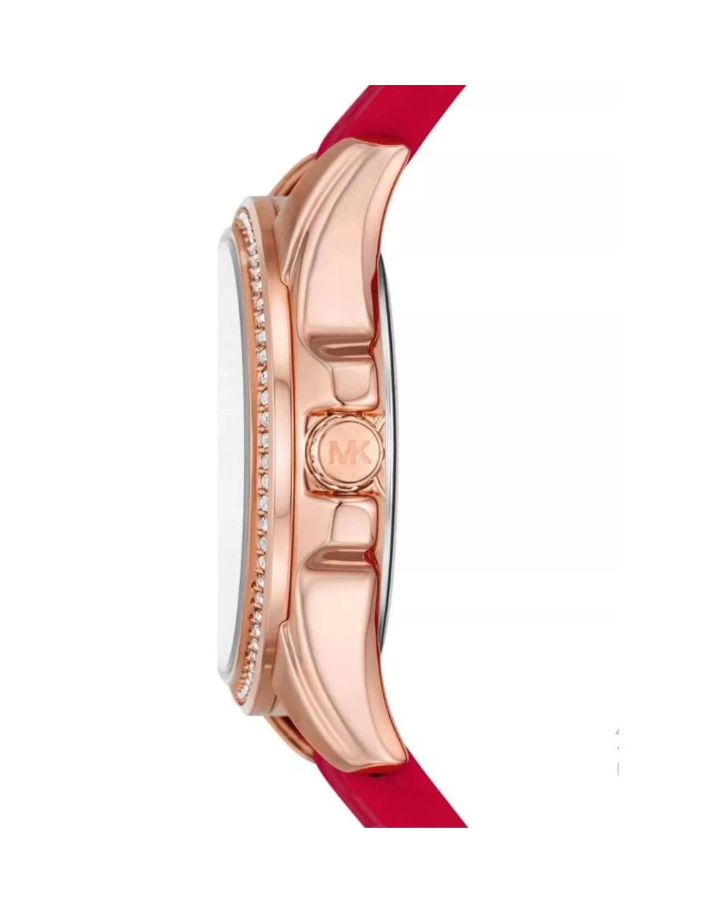 Michael Kors "Pilot" Red Strap/Rose Gold Diamond Ladies Watch - MKO1005