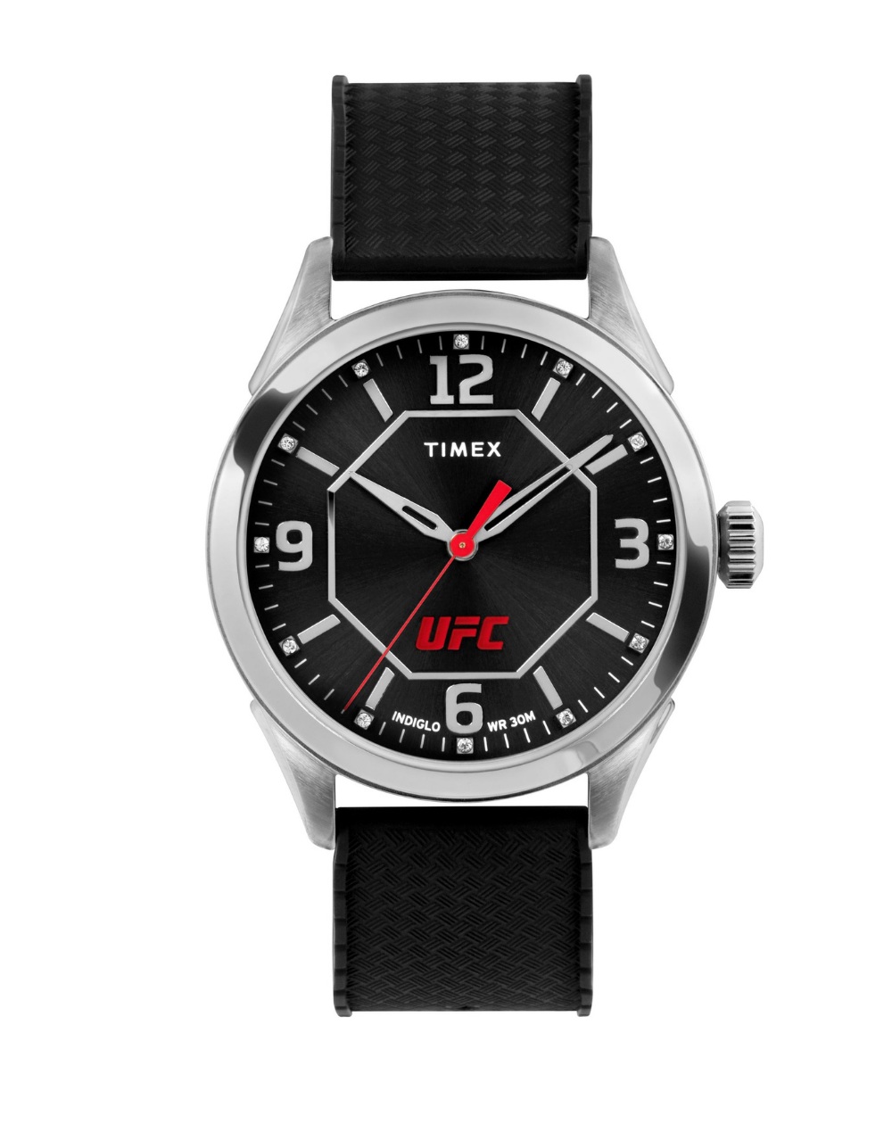 Timex Ufc Athena Silver/Black Silicone Unisex Watch - TW2V56100