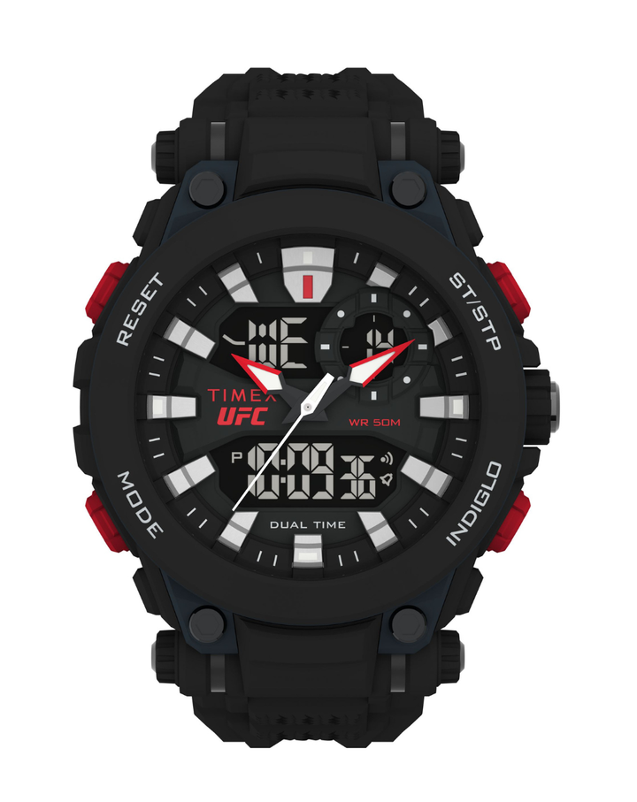 Timex Ufc Digital Impact Black/Red Silicone Unisex Watch - TW5M52800