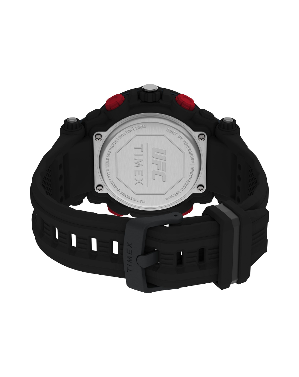 Timex Ufc Digital Impact Black/Red Silicone Unisex Watch - TW5M52800