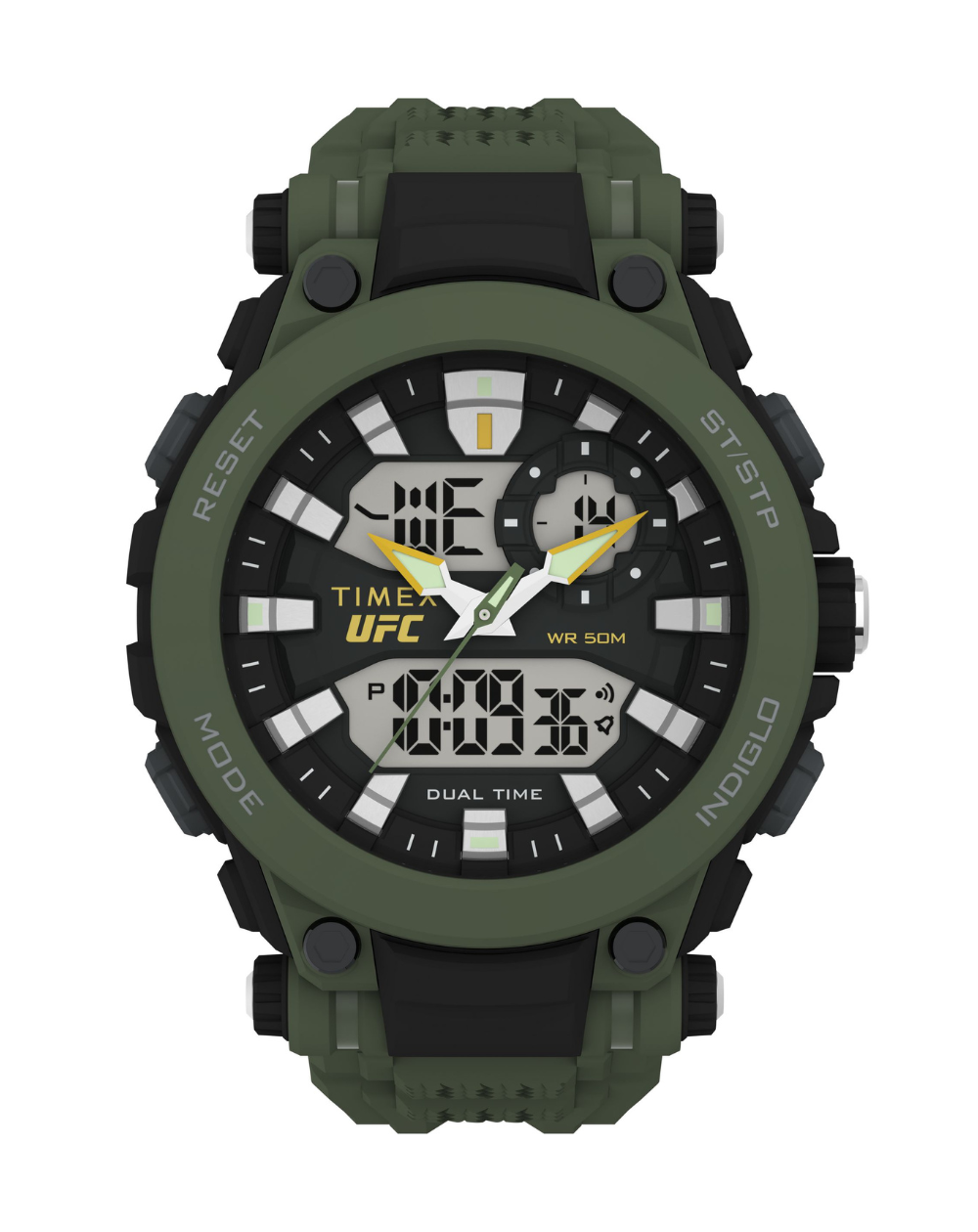 Timex Ufc Digital Impact Green/Grey Silicone Unisex Watch - TW5M52900