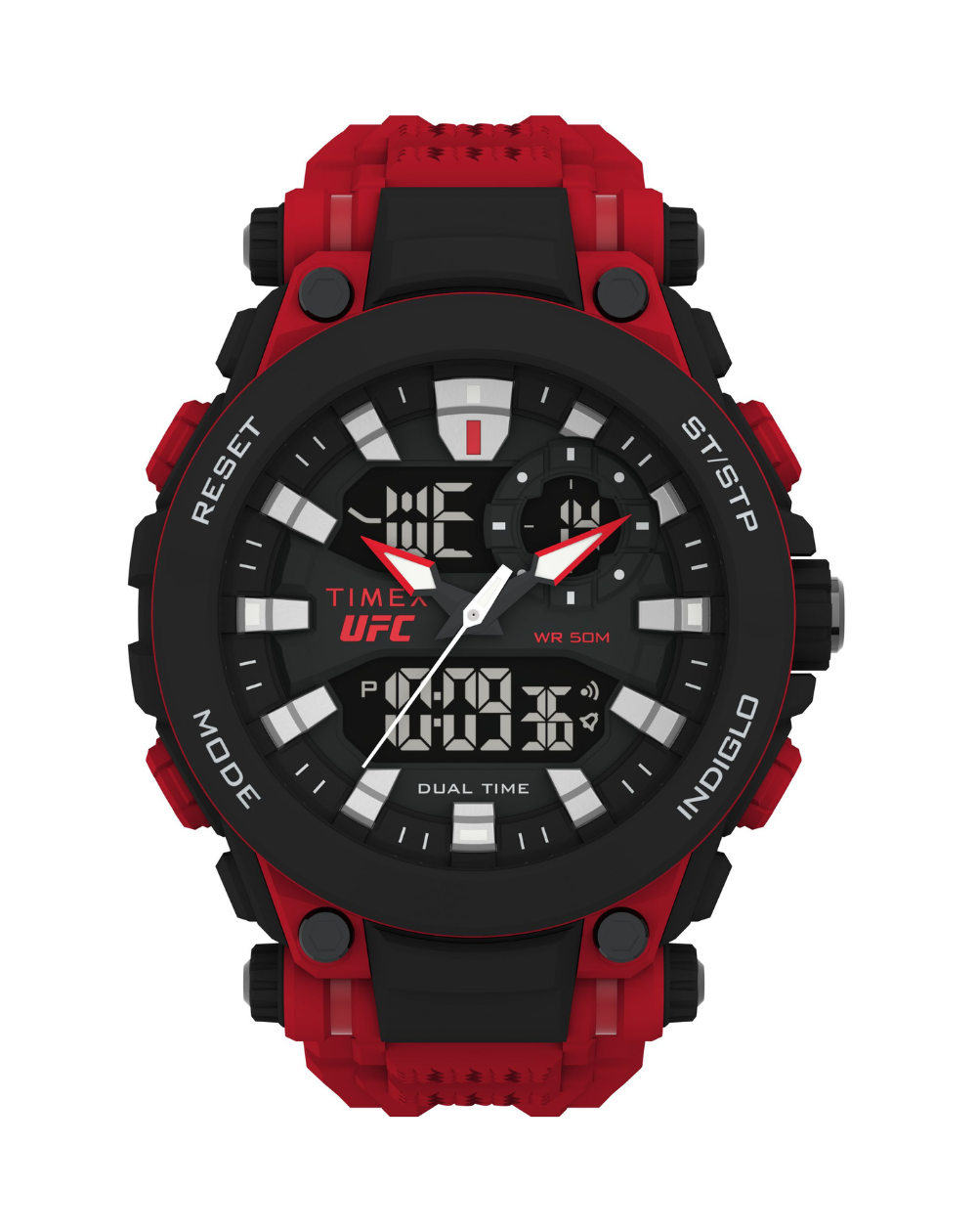Timex Ufc Impact Black/Red Silicone Unisex Watch - TW5M53000