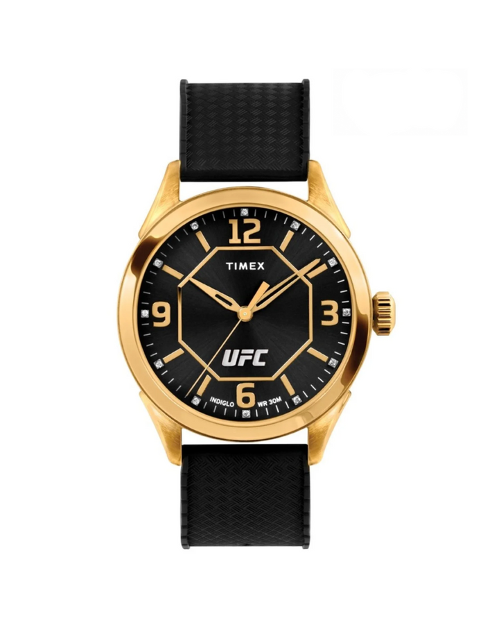 Timex Ufc Athena Gold/Black Silicone Gents Watch - TW2V56000