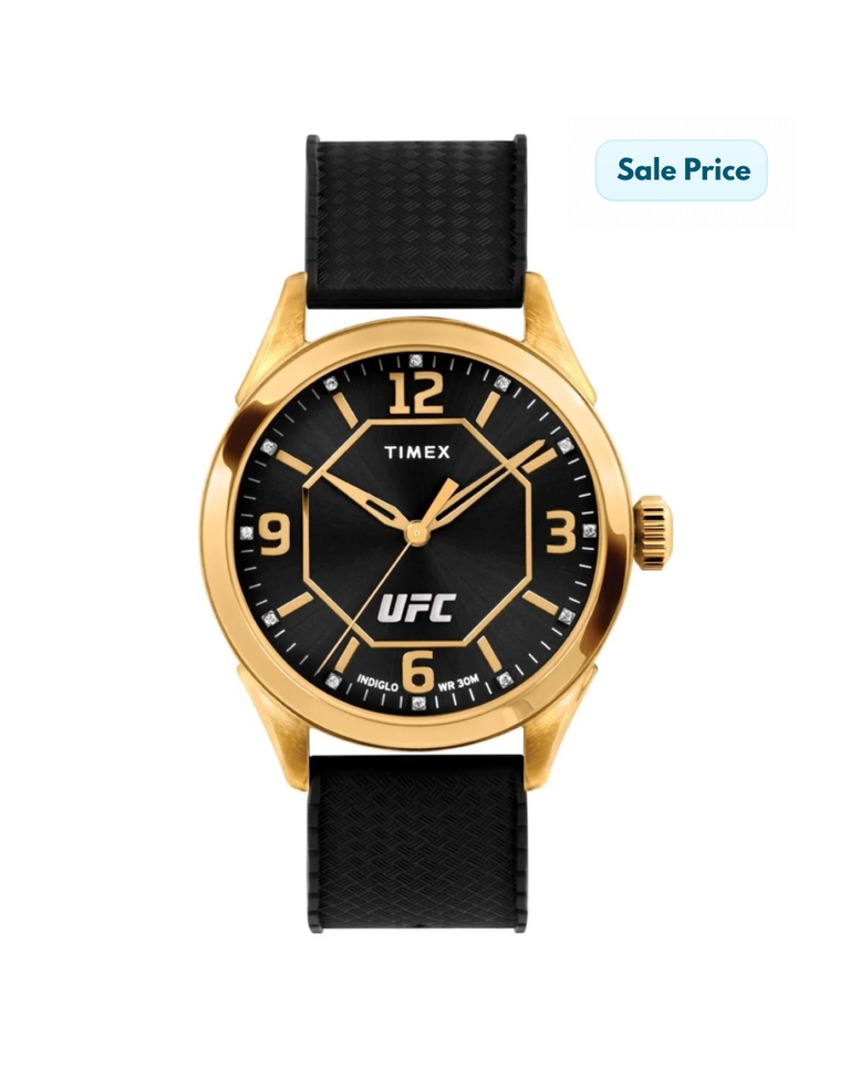 Timex Ufc Athena Gold/Black Silicone Gents Watch - TW2V56000