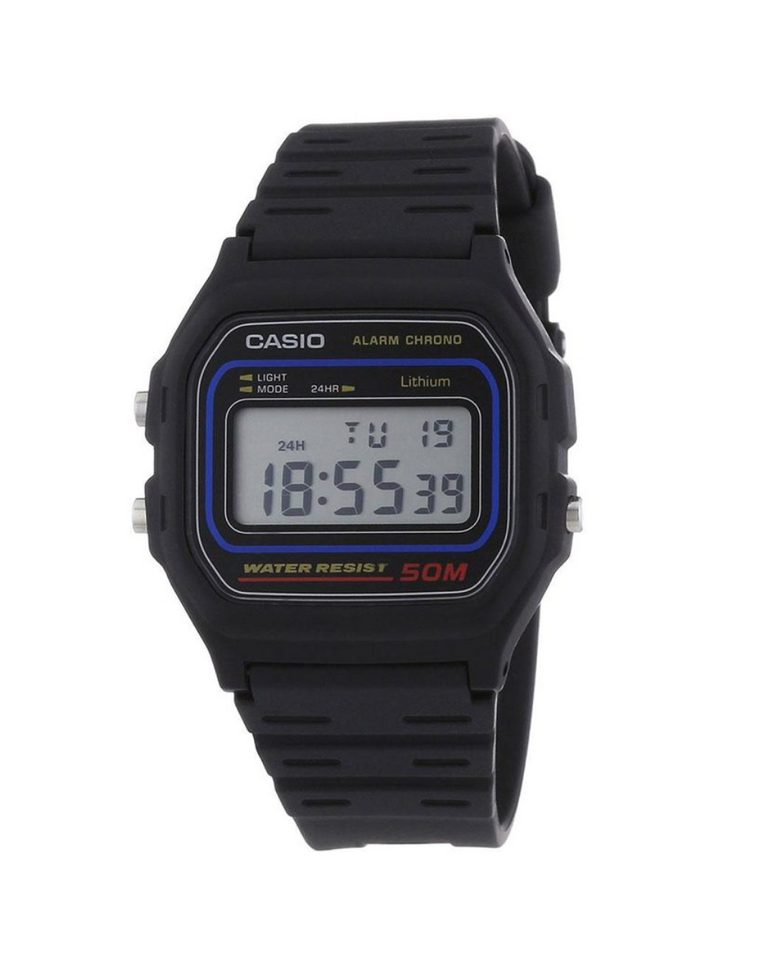 Casio 'Retro' Black Resin Quartz Watch - F-91W-1YEG