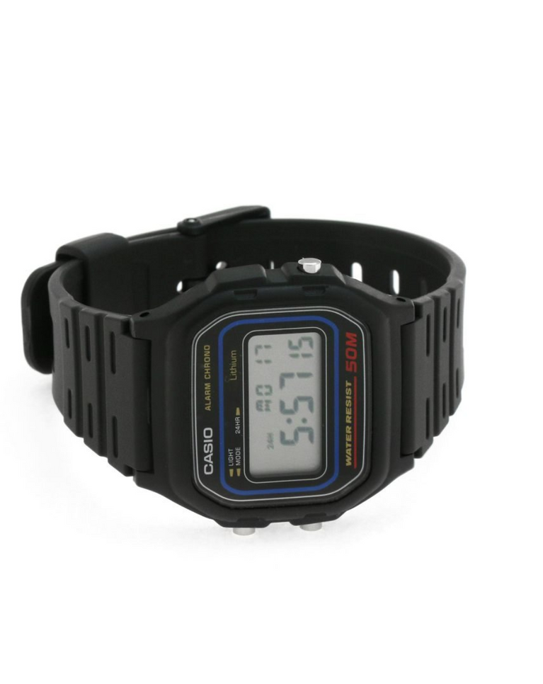 Casio 'Retro' Black Resin Quartz Watch - F-91W-1YEG