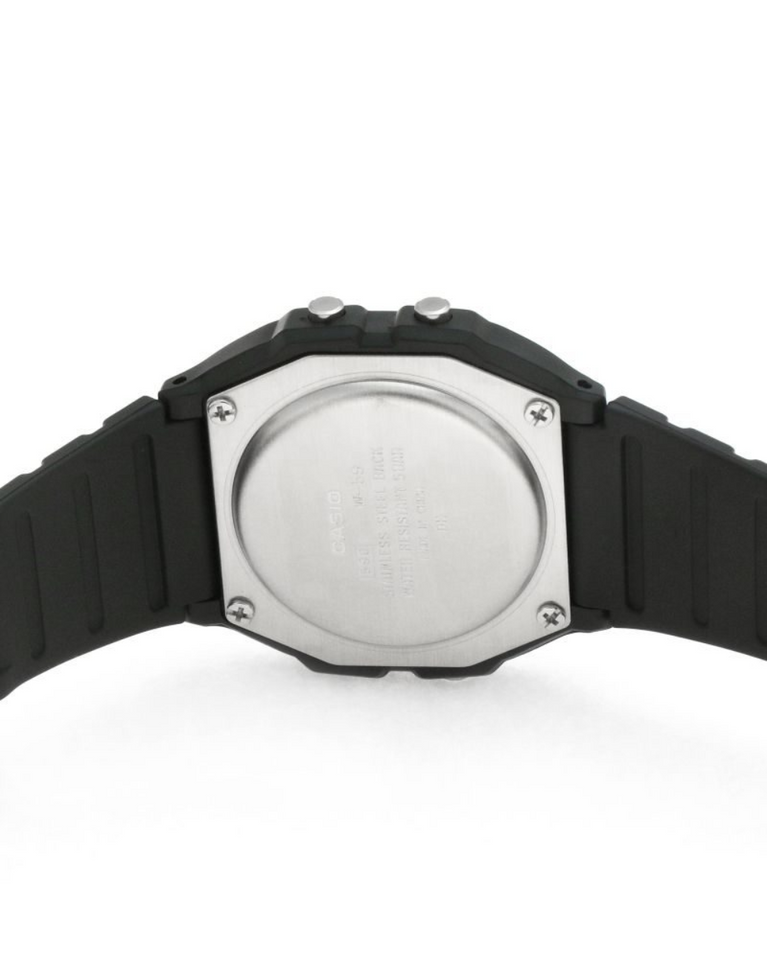 Casio 'Retro' Black Resin Quartz Watch - F-91W-1YEG