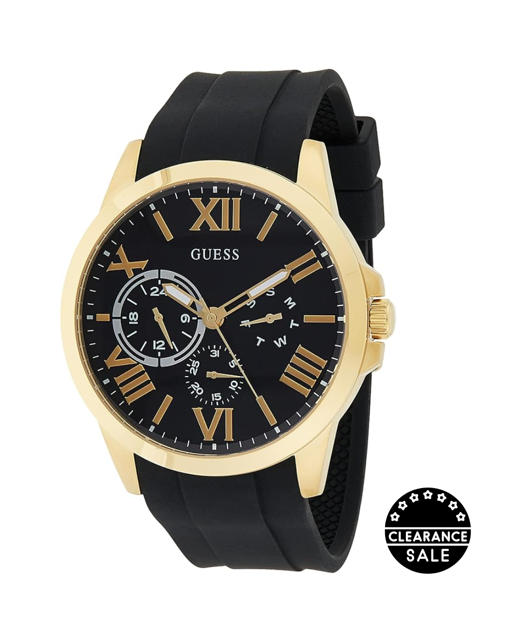 Guess Silicon Strap Gold Analog Men's Watch - GW0012G2