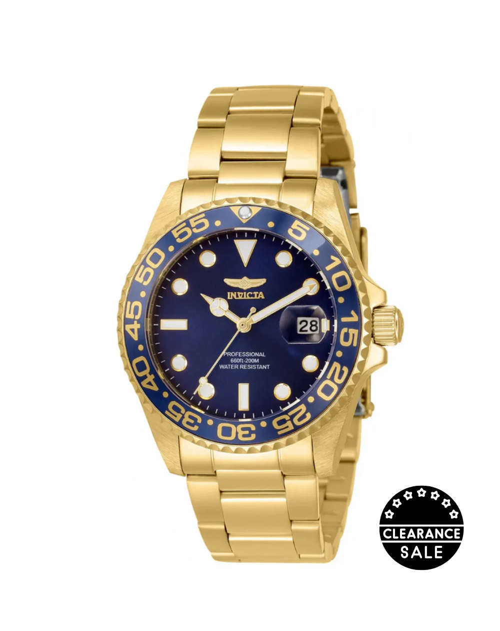 Invicta Pro Diver Unisex Gold/Blue Watch - 33262