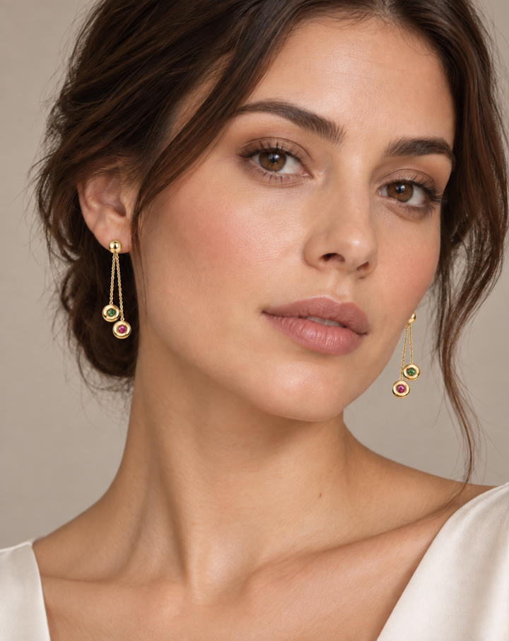 Boccia Titanium Tourmaline Gold Plated Earrings - 05052-02
