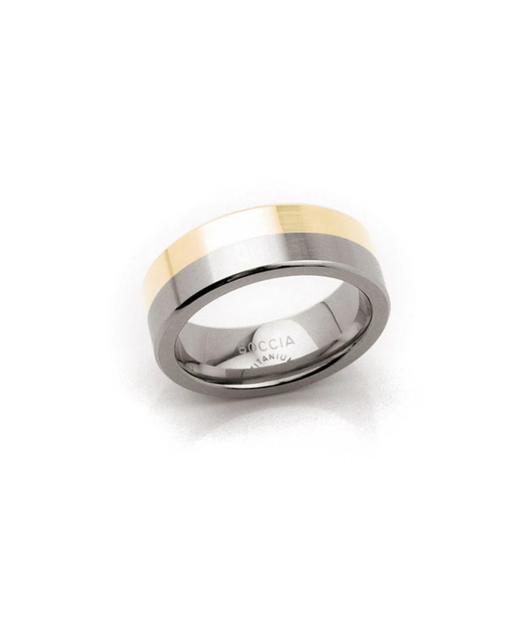 Boccia Titanium Half 14kt Gold 67MM Unisex Ring - 0107-0167