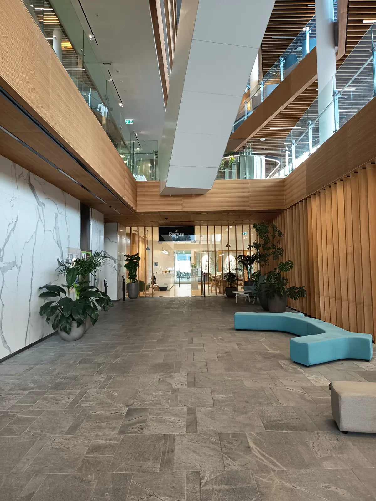 Interior lobby leading toward the reception area